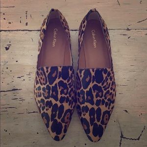 Calvin Klein leopard loafers
